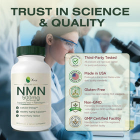 XAGE Complément NMN 500mg prise de vue de côté