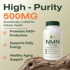 XAGE Complément NMN 500mg sur fond clair