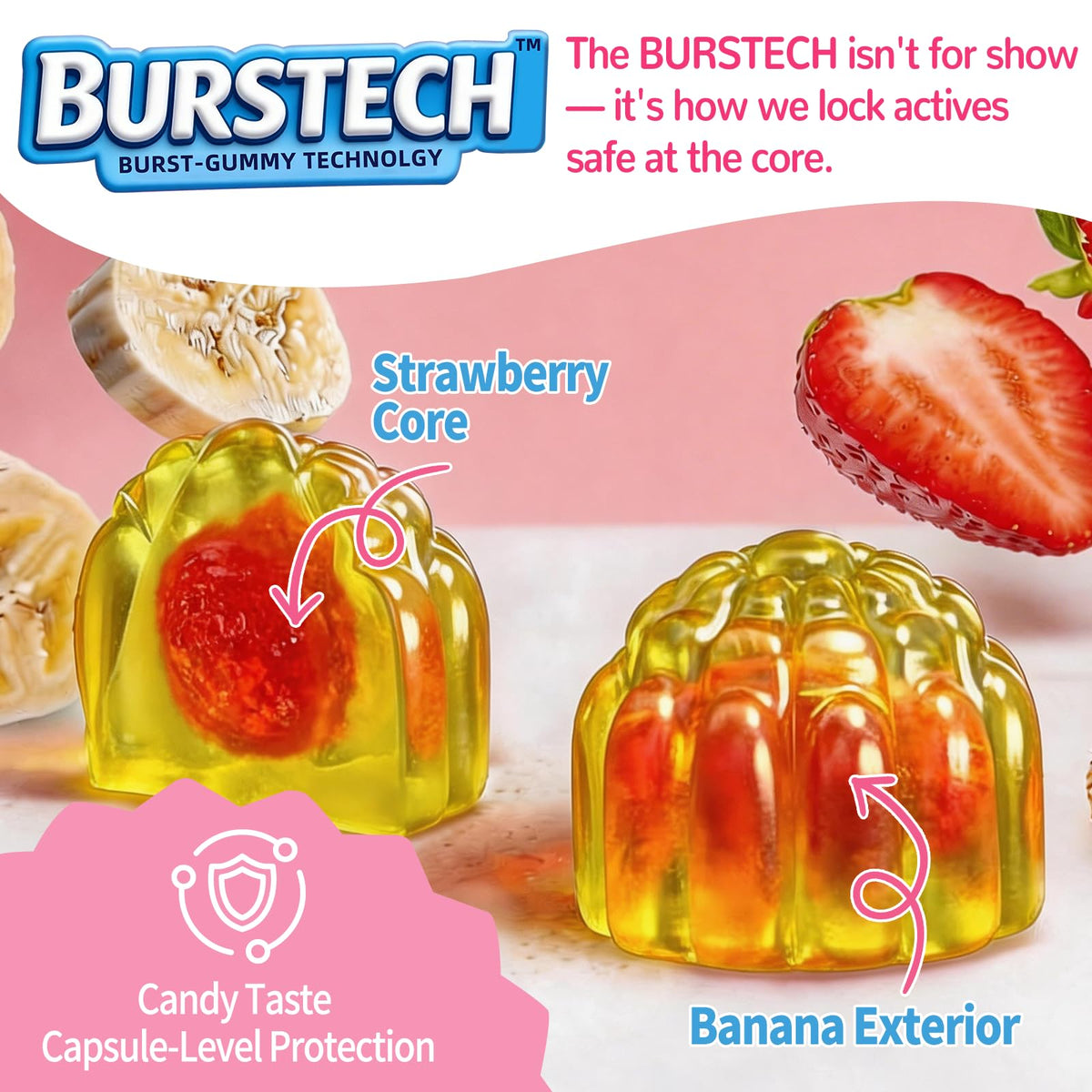 XIHOLIY Gummies de Magnésium Glycinate 400mg gummies fraise-banane