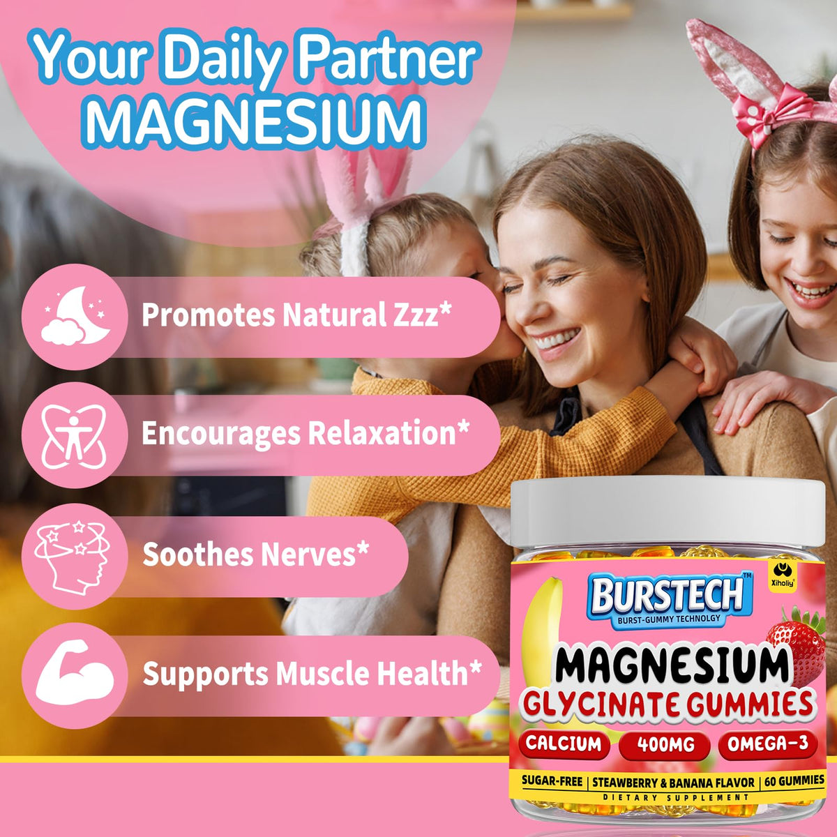 XIHOLIY Gummies de Magnésium Glycinate 400mg ingrédients