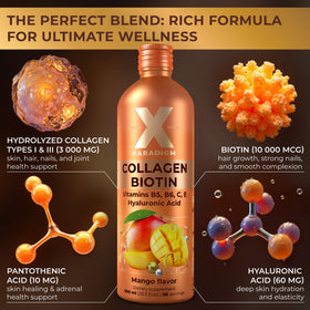 XParadigm Collagène Liquide, étiquette avec ingrédients et informations