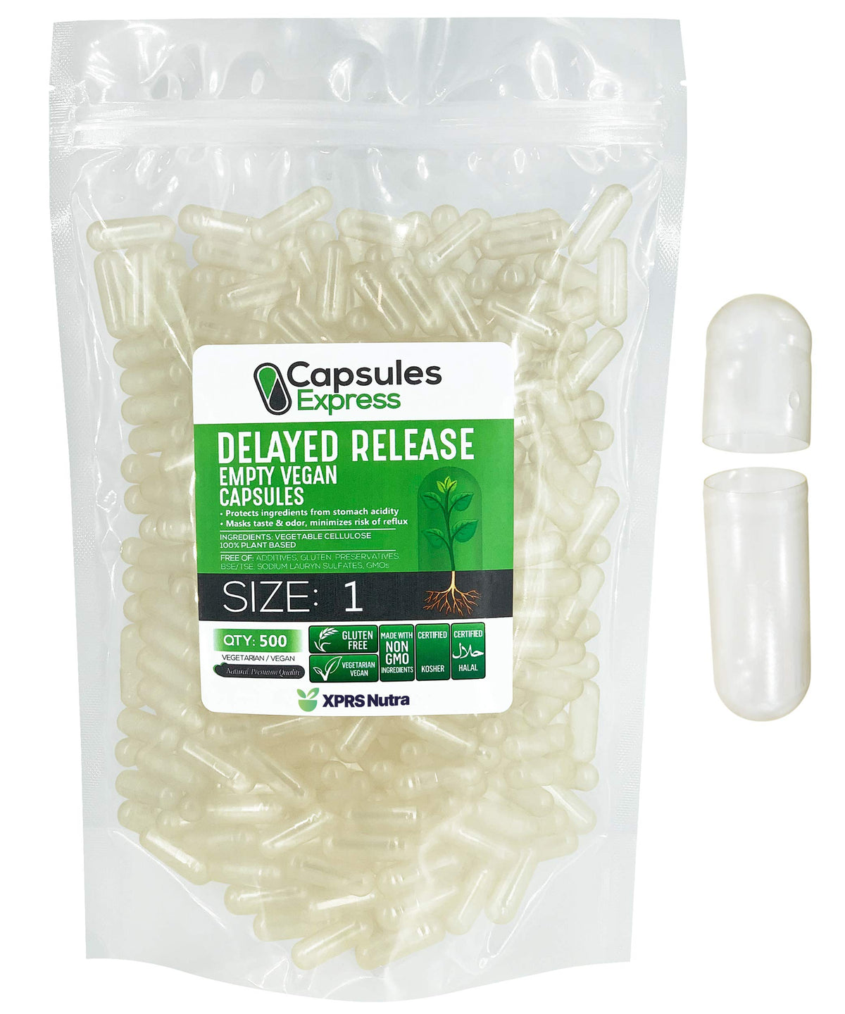 XPRS Nutra 500 capsules végétaliennes transparentes côté avant