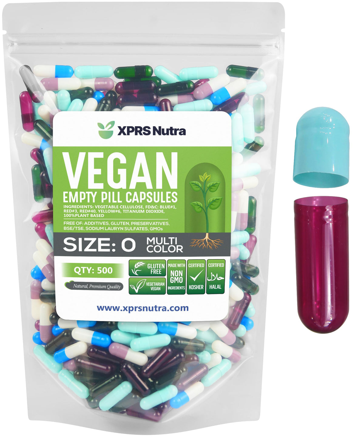 XPRS Nutra Capsules Végétales Vides Taille 0 - 500 unités