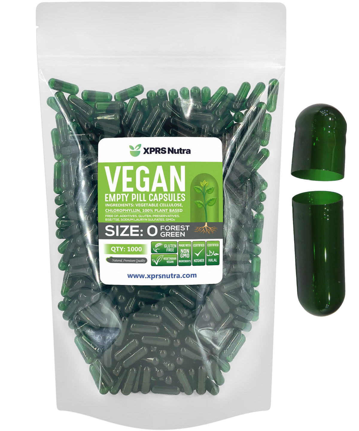 XPRS Nutra Capsules Végétales Vides Taille 0 paquet de 1000 capsules