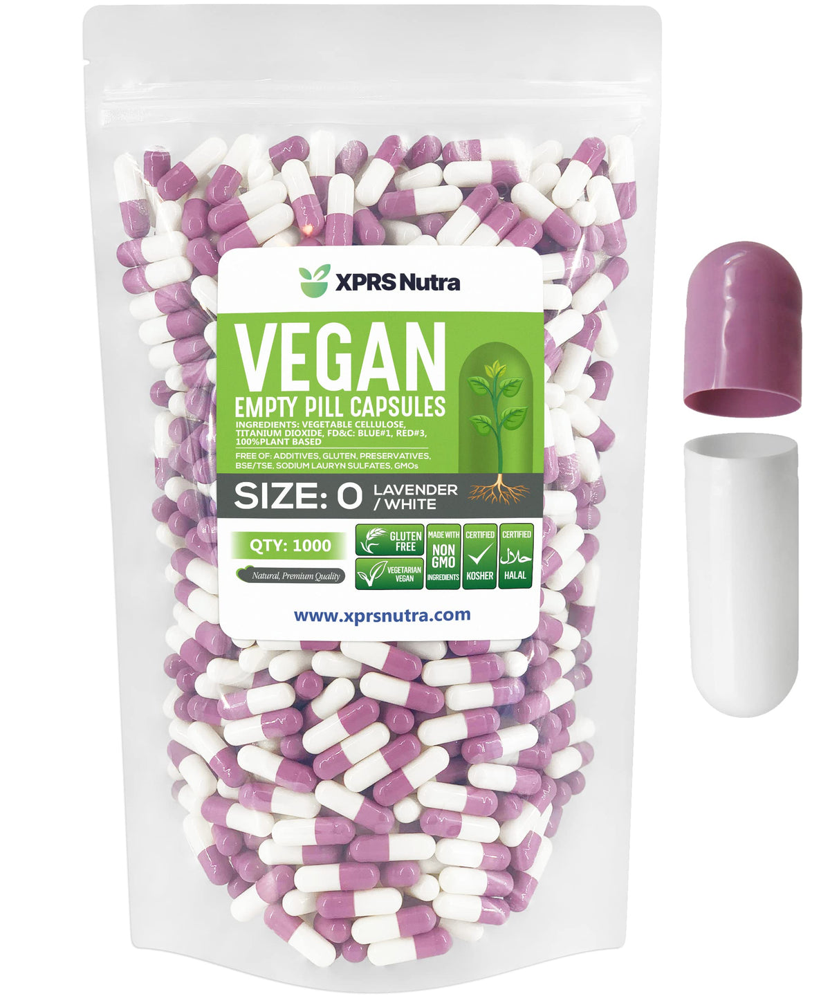 XPRS Nutra Capsules Végétales Vides Taille 0, vue de face