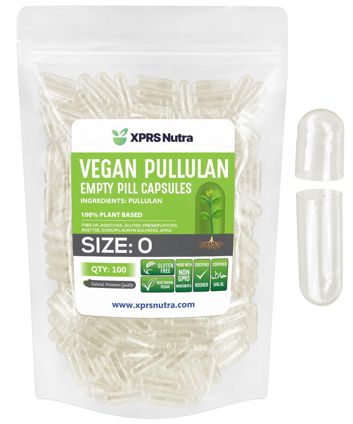 XPRS Nutra Capsules Végétales Vides Taille 0 - vue de face