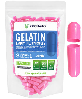XPRS Nutra Capsules Vides Taille 1, paquet de 100 capsules transparentes