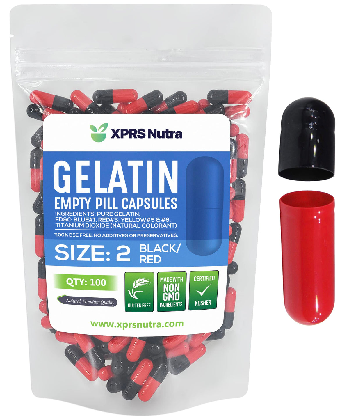 XPRS Nutra Capsules Vides Taille 2 100 Comp. vue de face