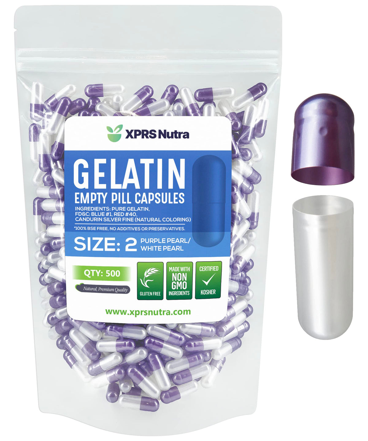 XPRS Nutra Capsules Vides Taille 2 500 Comp. vue avant