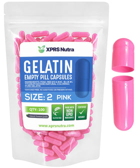 XPRS Nutra capsules vides taille 2, paquet de 100 gelules transparentes