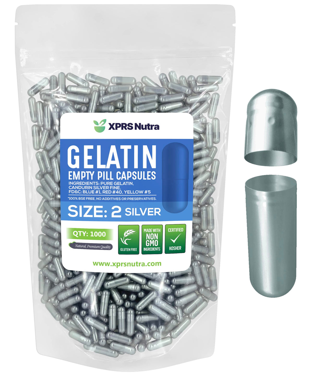 XPRS Nutra capsules vides taille 2 paquet de 1000 unités