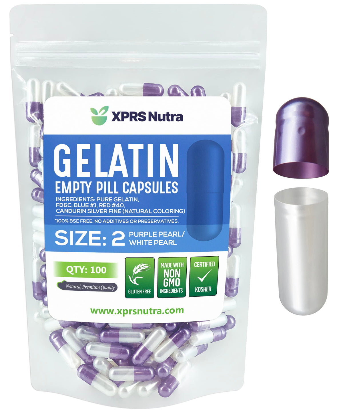 XPRS Nutra Capsules Vides Taille 2 vue de face