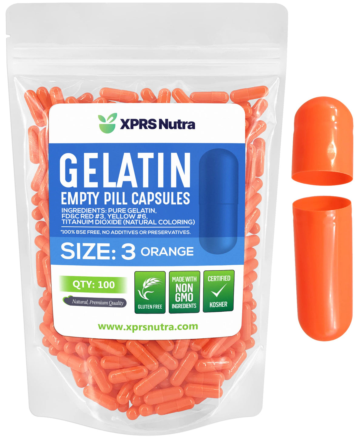 XPRS Nutra Capsules Vides Taille 3 - vue avant du paquet
