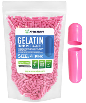 XPRS Nutra capsules vides taille 4 en gelatine bovine, paquet de 1000 unités