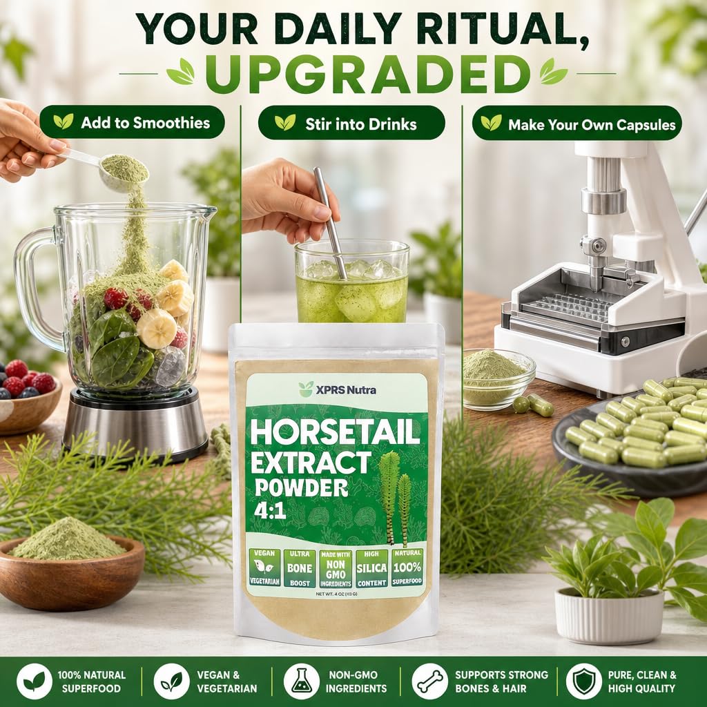 XPRS Nutra Poudre d'Extrait de Prêle 231g en utilisation dans un smoothie