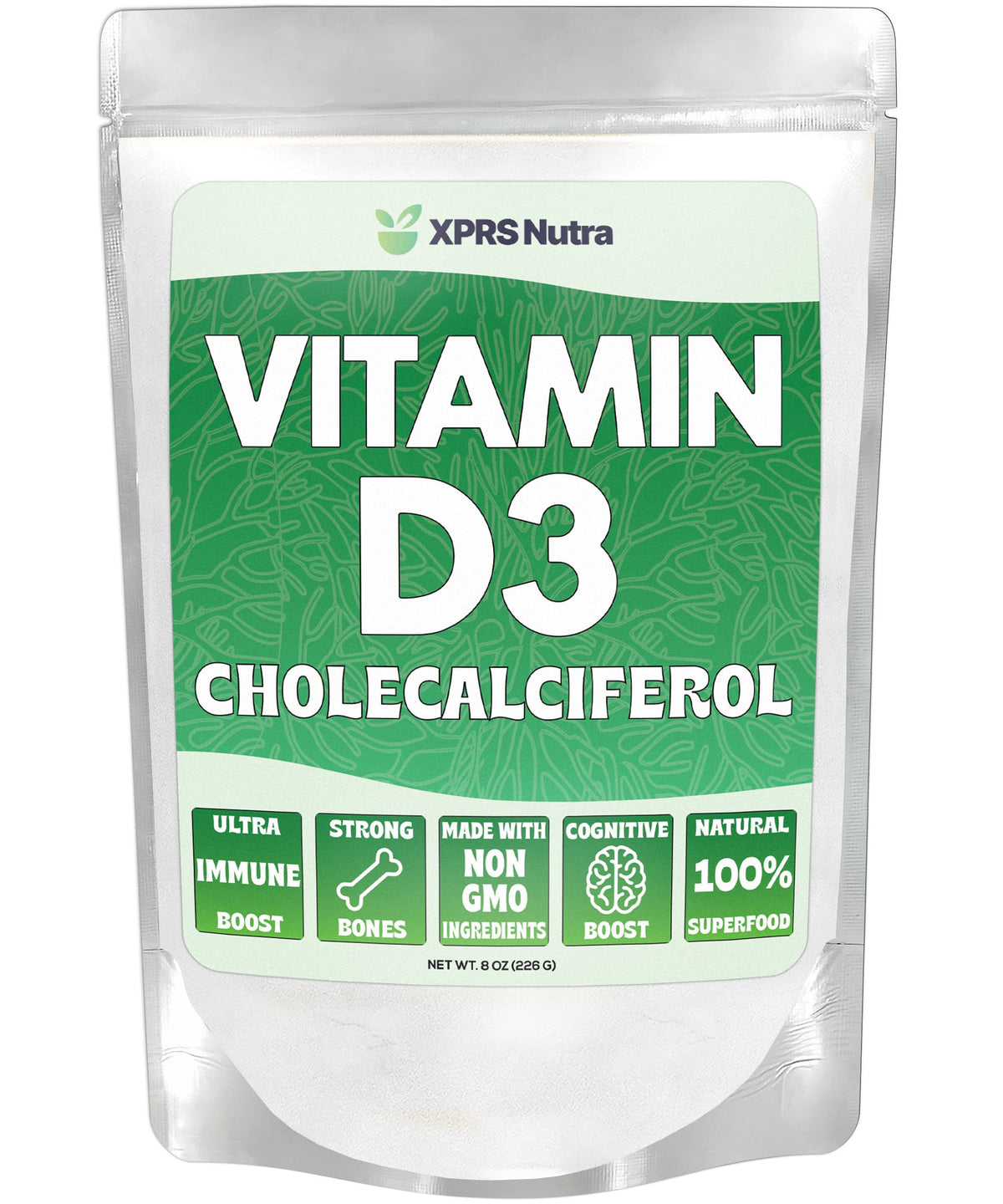 XPRS Nutra Poudre de Vitamine D3 5000 IU vue de face