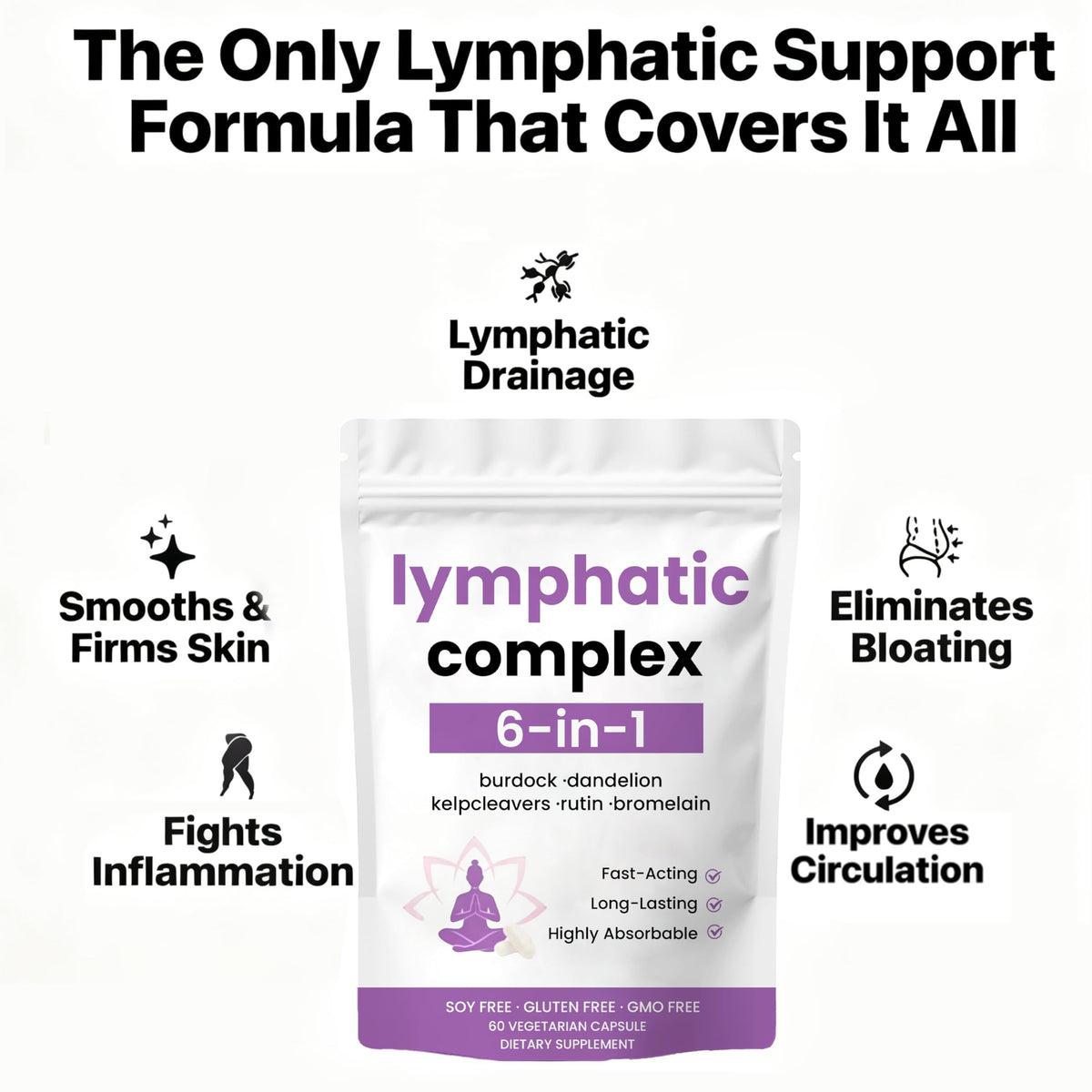 xsaucy Complexe Lymphatique 6 en 1 Capsules vue arrière