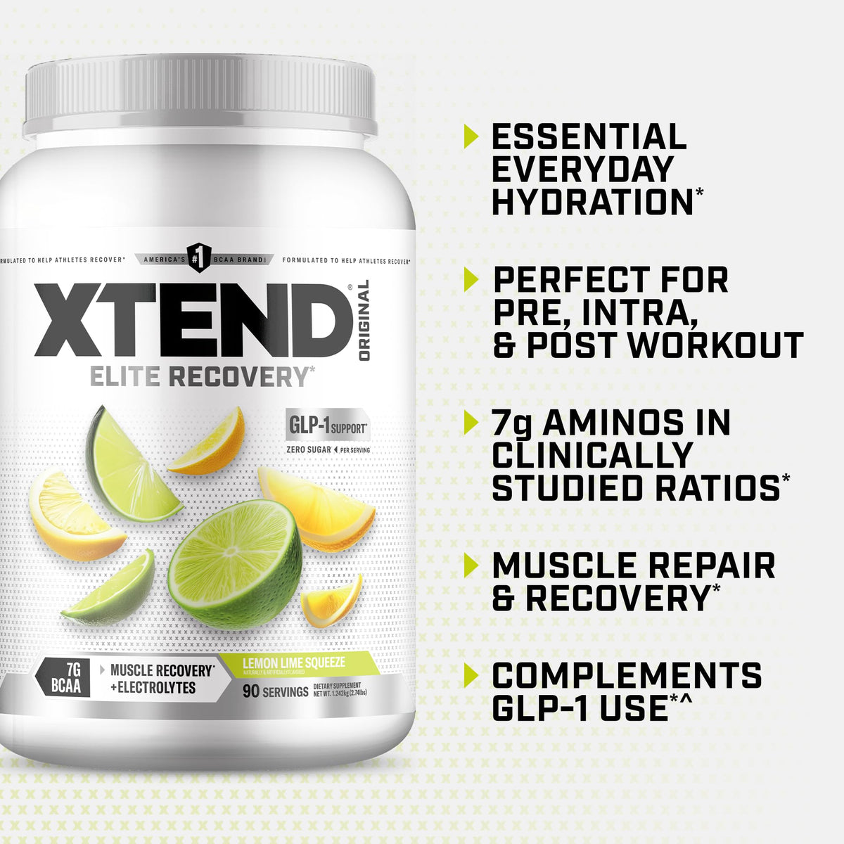 Xtend BCAA Poudre dans un verre avec de l'eau