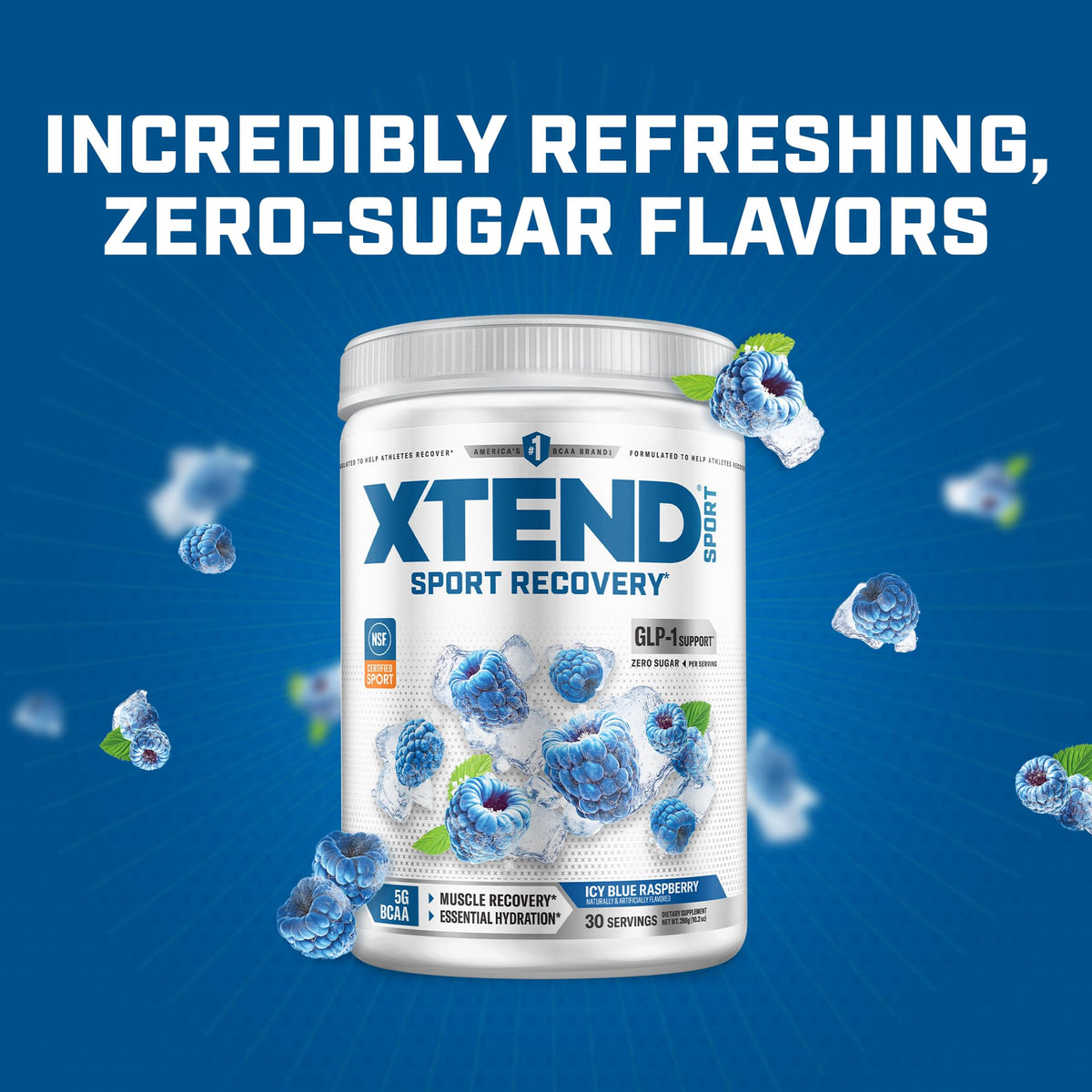 Xtend BCAA poudre framboise bleue 431g - ingrédients listés