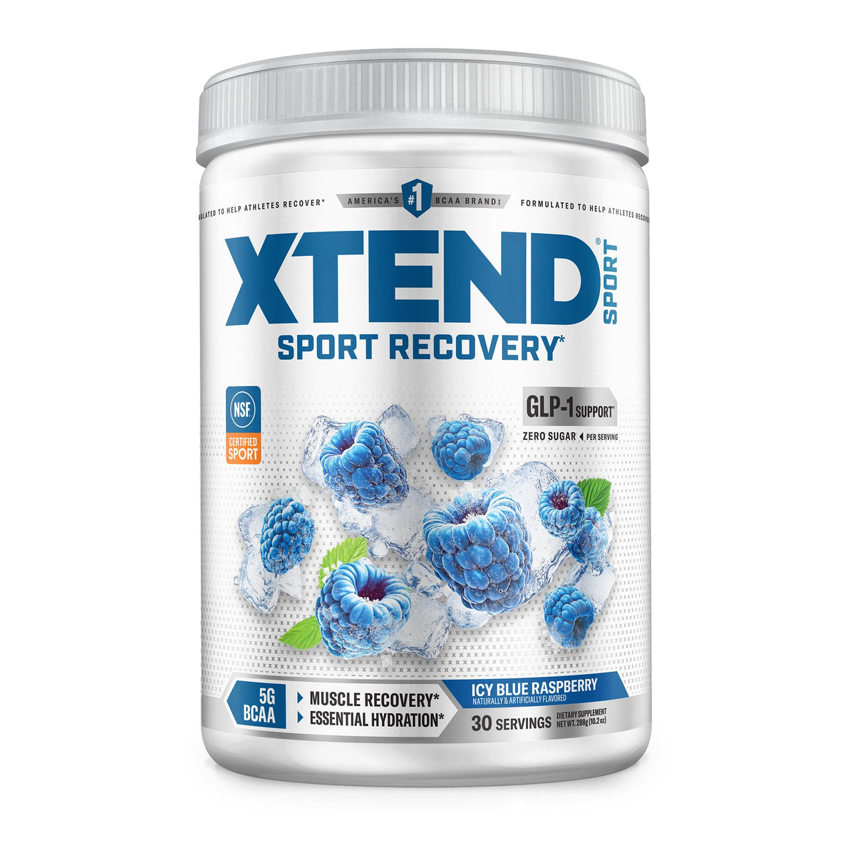 Xtend BCAA poudre framboise bleue 431g - vue avant