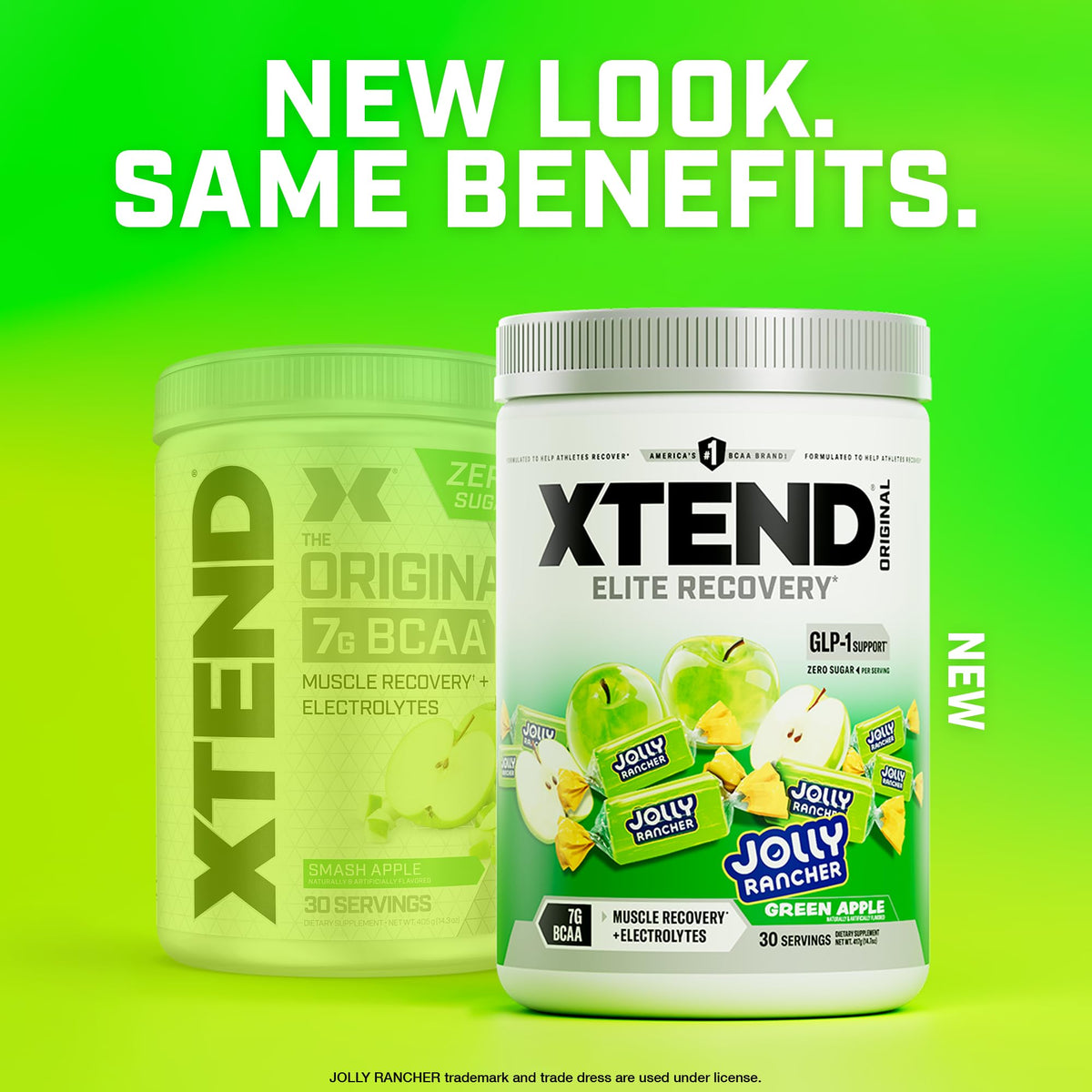 Xtend BCAA Poudre Original 500g Jolly Rancher Pomme Verte en préparation de boisson
