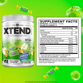 Xtend BCAA Poudre Original 500g Jolly Rancher Pomme Verte vue arrière