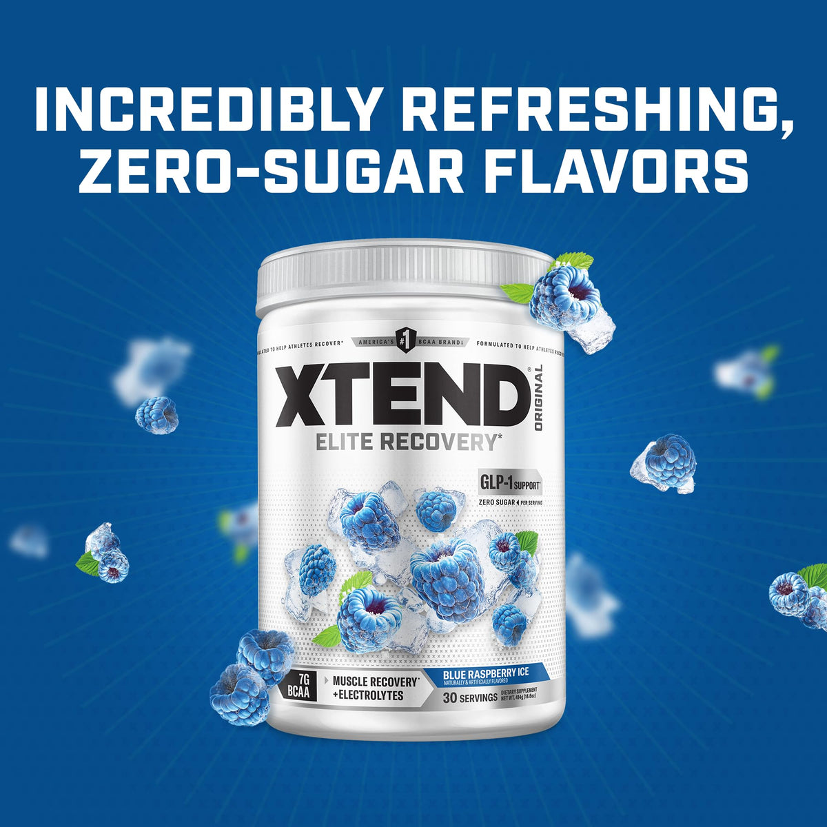 Xtend BCAA Poudre Originale 490g Framboise Bleue et ses ingrédients