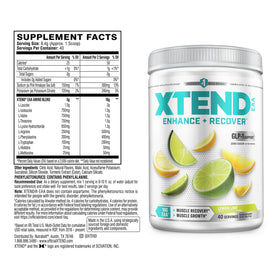 Xtend EAA + BCAA Poudre 408g vue arrière avec informations nutritionnelles