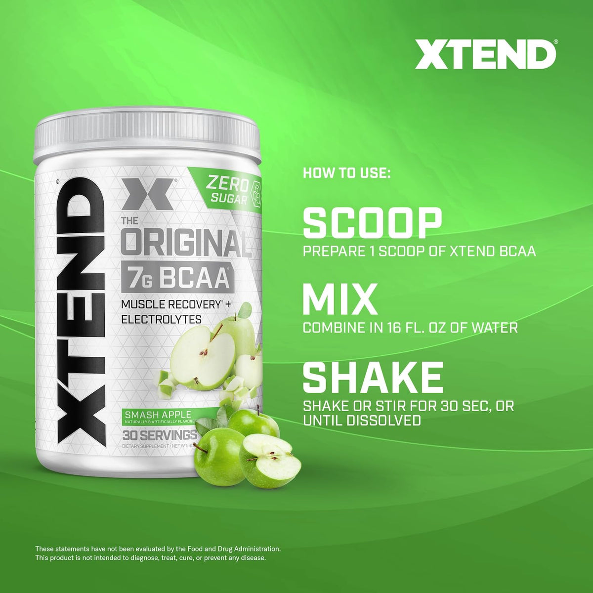 Xtend Poudre BCAA 7g dans une cuisine avec autres compléments