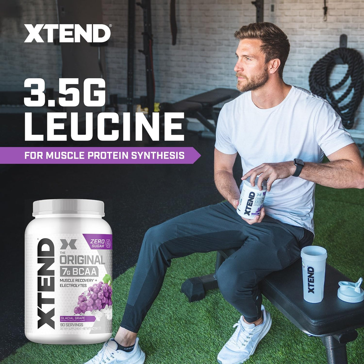 Xtend Poudre BCAA Glacial Grape 1356g en préparation de boisson