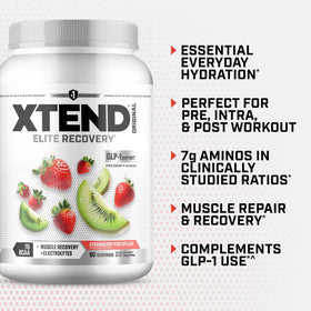 Xtend Poudre BCAA Original 1352g en préparation dans un shaker