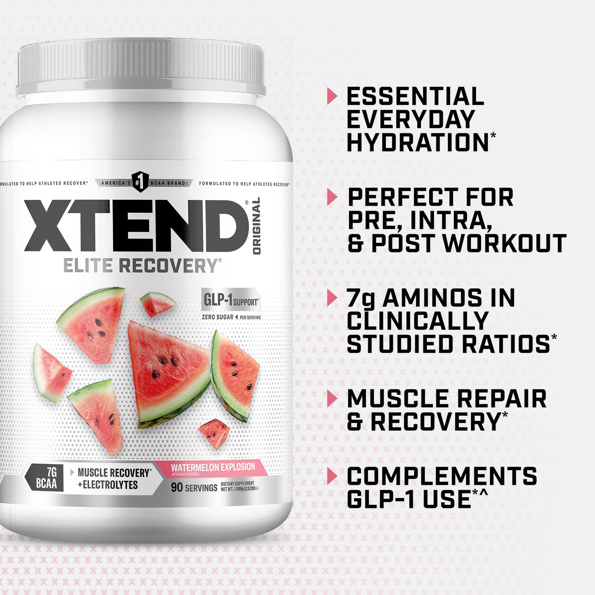 Xtend Poudre BCAA Original 90 serv. Saveur pastèque, mélange dans un shaker