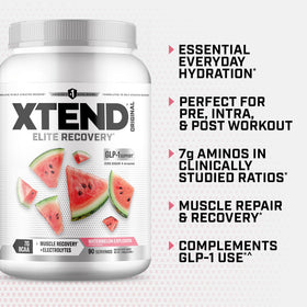 Xtend Poudre BCAA Original 90 serv. Saveur pastèque, mélange dans un shaker