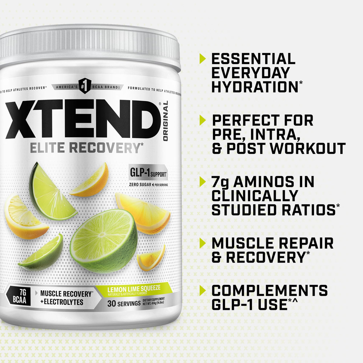 Xtend Poudre BCAA Original Citron Vert 30 Portions avec cuillère de mesure