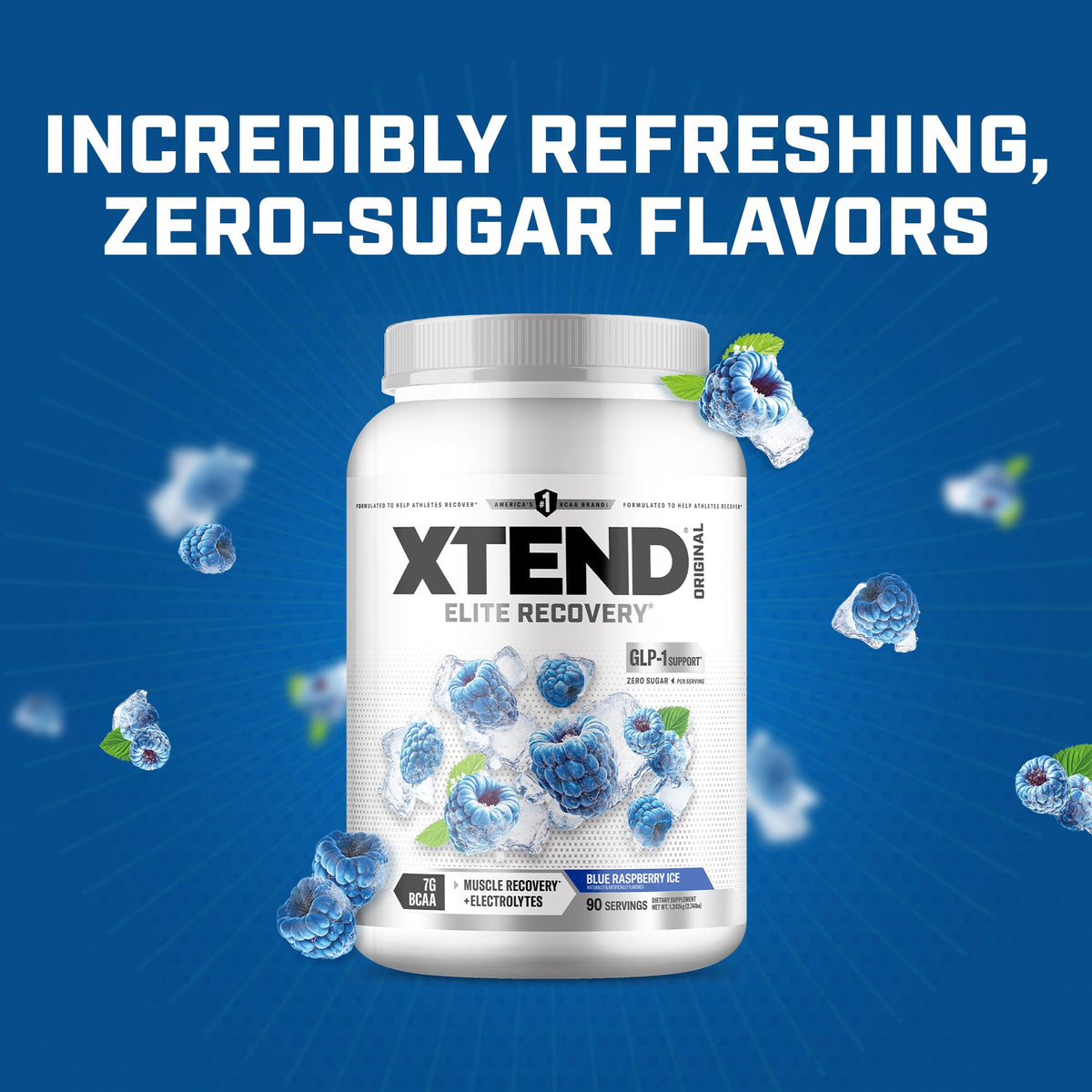 Xtend Poudre BCAA Original Framboise Bleue, en utilisation pendant un entraînement