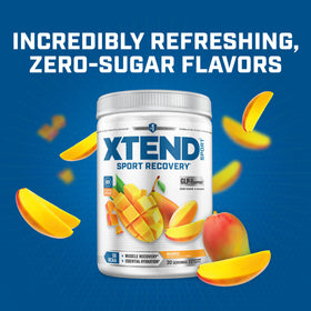 Xtend Poudre BCAA Sport 358g saveur mangue sur une table