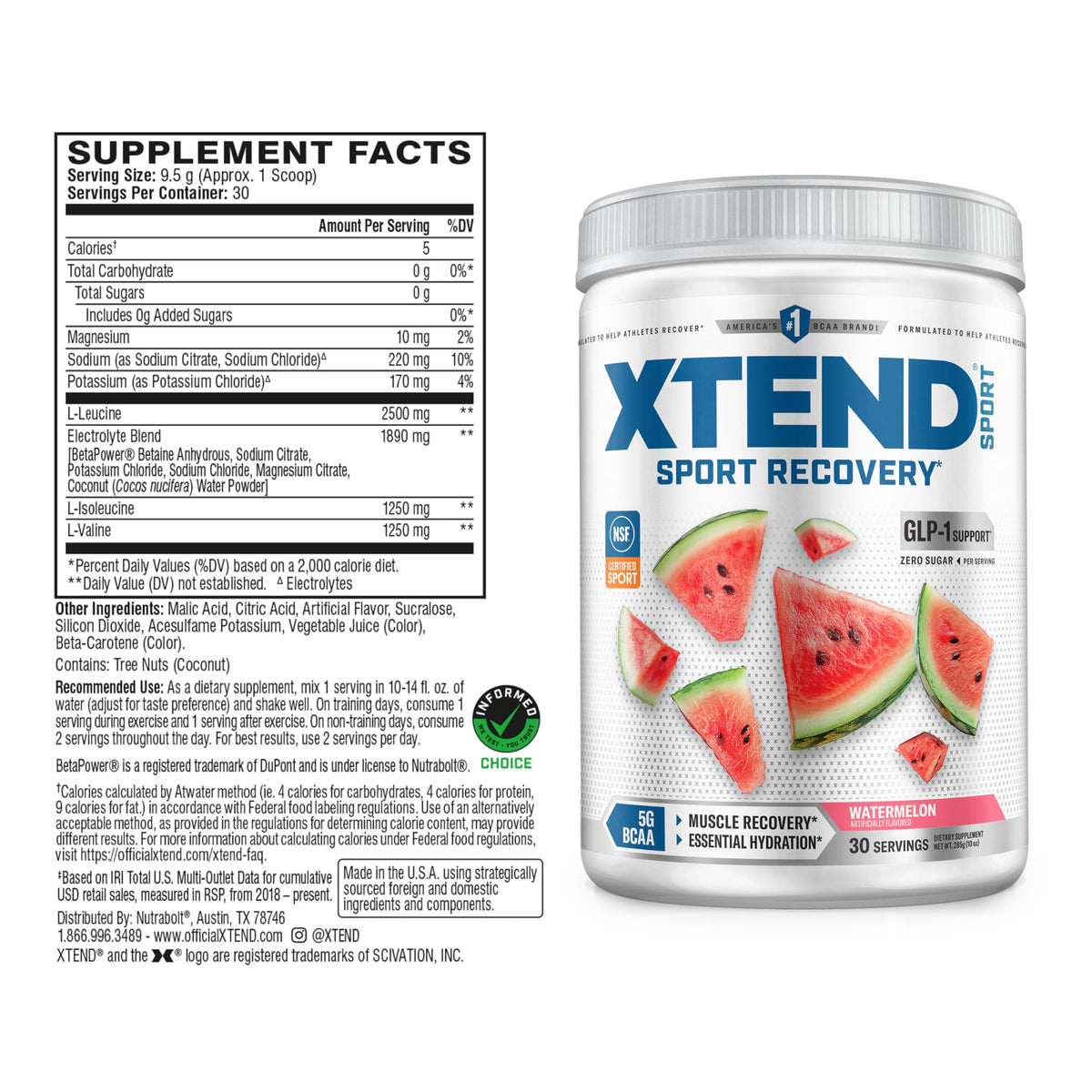Xtend Poudre BCAA Sport 372g avec cuillère mesuratrice