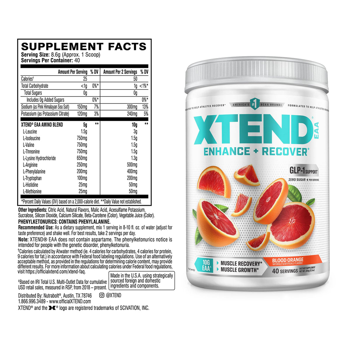 Xtend Poudre EAA + BCAA 10g avec une cuillère doseuse