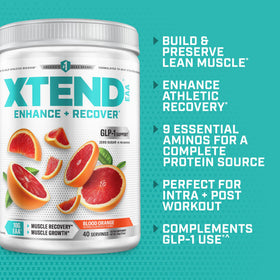 Xtend Poudre EAA + BCAA 10g en action après une séance d'entraînement
