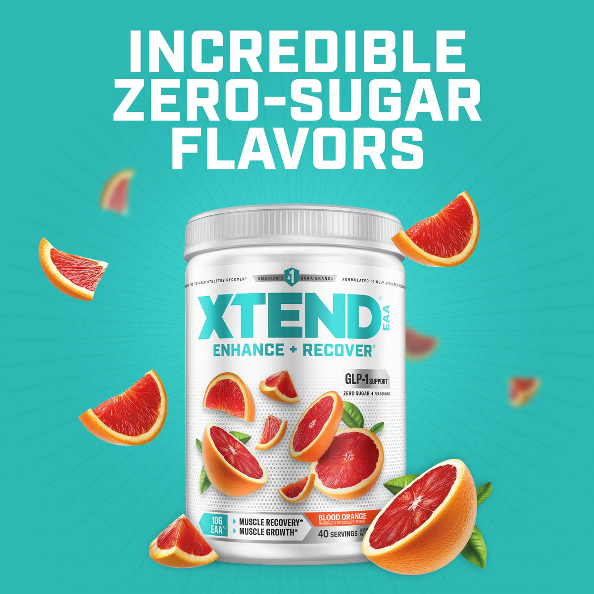Xtend Poudre EAA + BCAA 10g saveur délicieuse sur une table