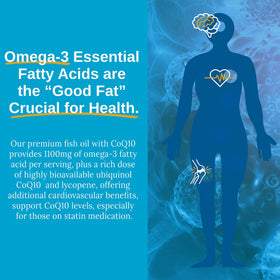 Xtendlife Omega-3 Huile de Poisson + CoQ10 à côté d'un verre d'eau