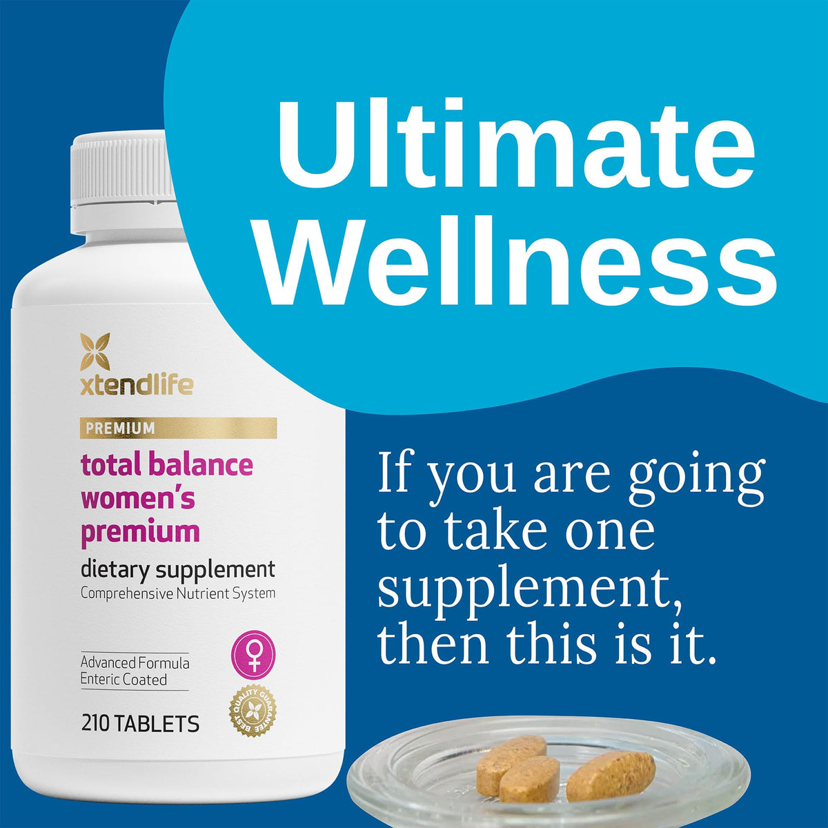 Xtendlife Total Balance Femme Multivitamine 90 Nutriments vue arrière