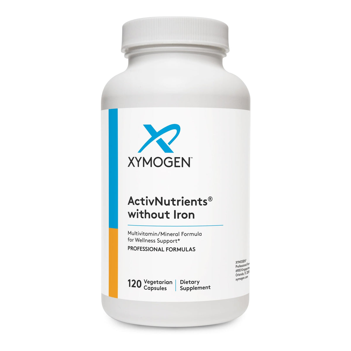 XYMOGEN ActivNutrients sans fer 120 capsules vue de face