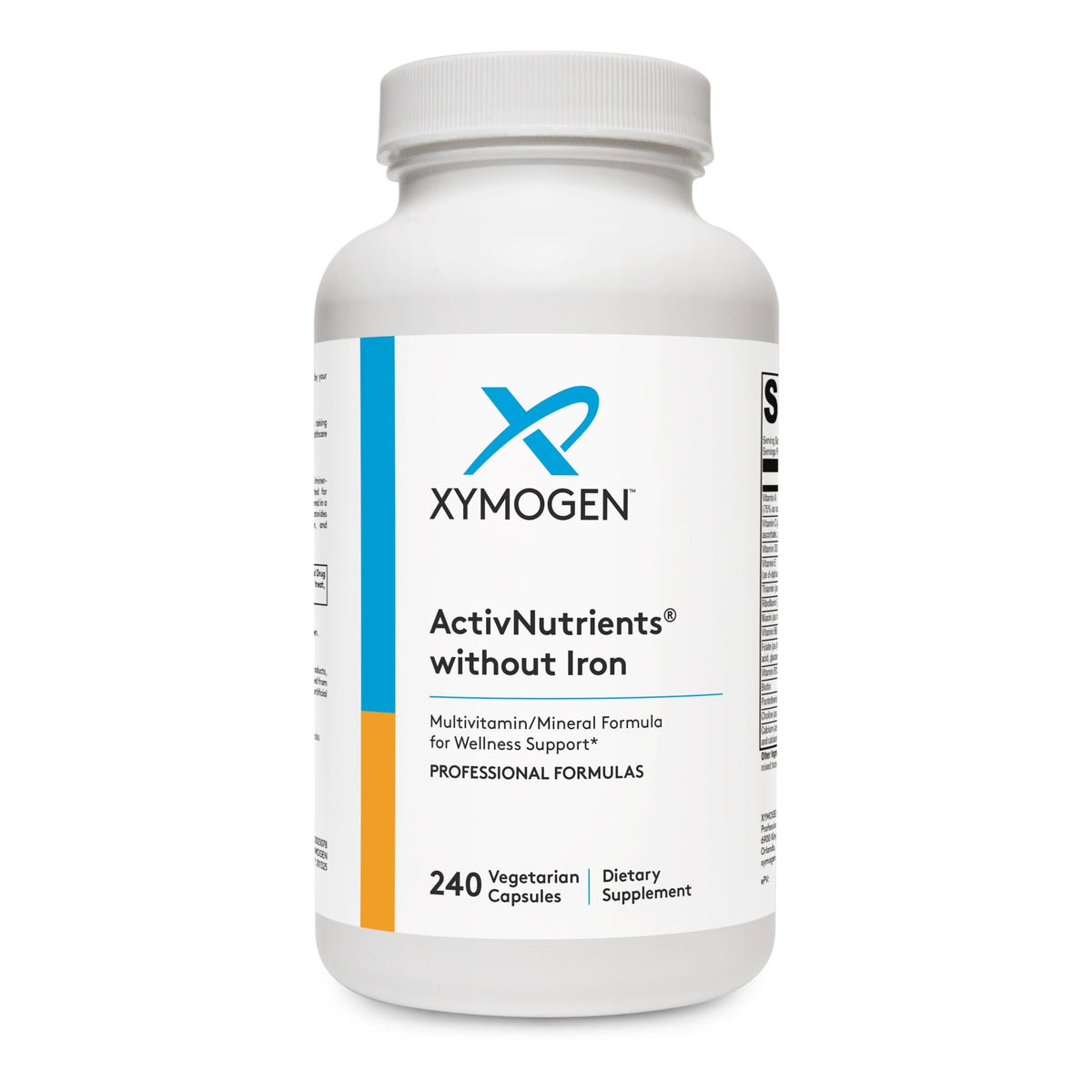 XYMOGEN ActivNutrients sans fer, 240 comprimés, vue avant