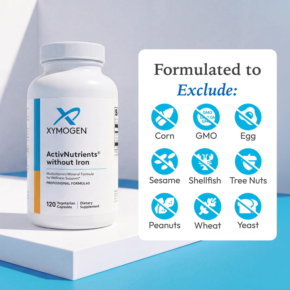 XYMOGEN ActivNutrients sans fer avec des légumes frais