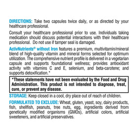 XYMOGEN ActivNutrients sans fer, flacon ouvert avec comprimés visibles
