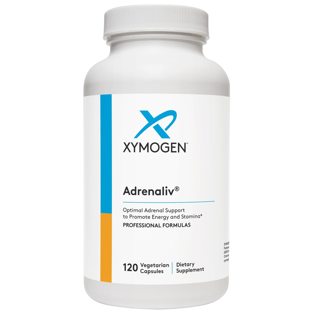 XYMOGEN Adrenaliv complément alimentaire 120 capsules vue de face