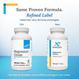 XYMOGEN Citrate de Magnésium 120 Capsules - étiquette