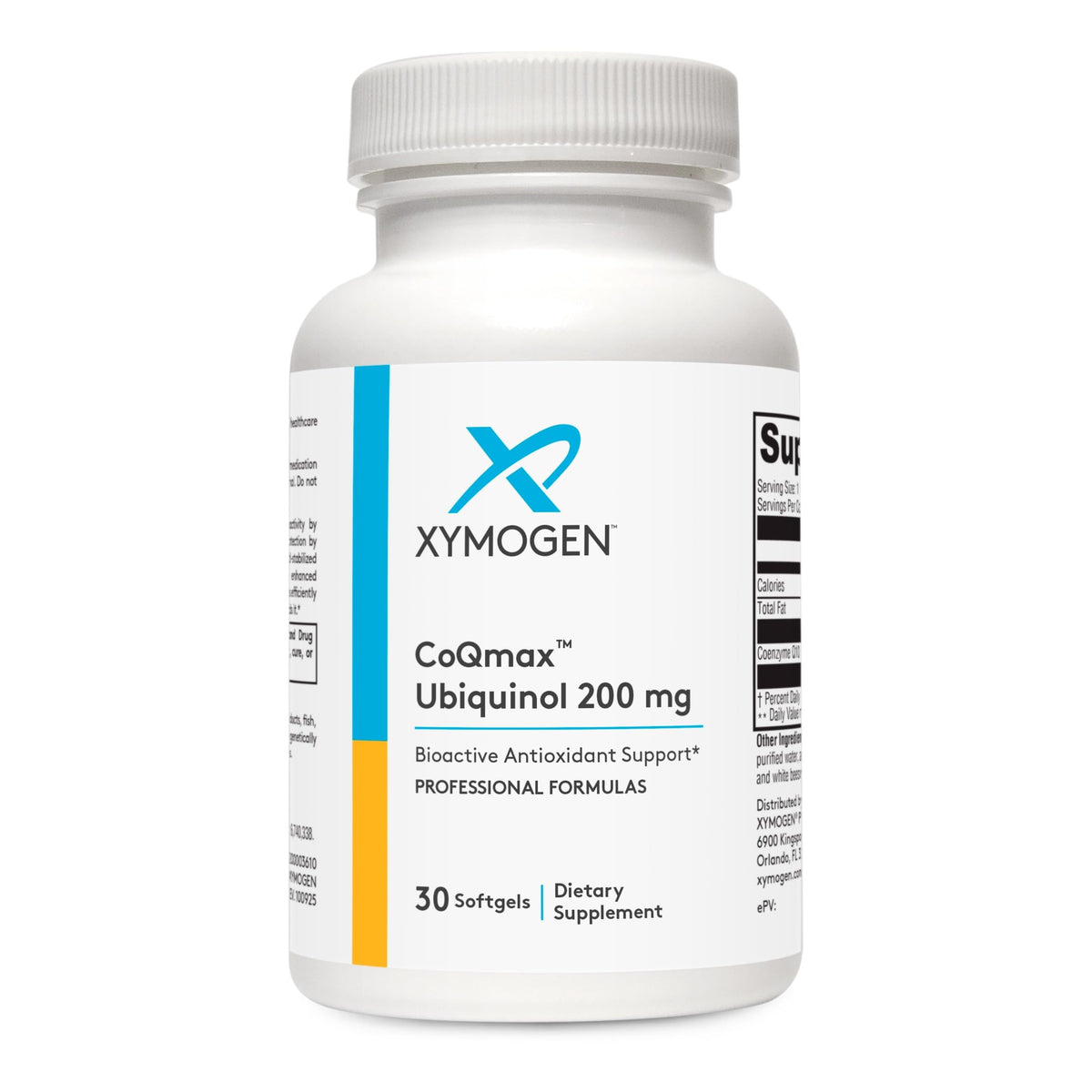 XYMOGEN CoQmax Ubiquinol 30 gélules molles vue de face