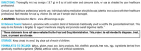 XYMOGEN GI Balance Powder Chai nutritional information